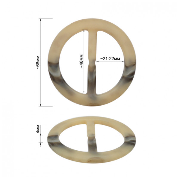 Пряжка пластик, 5см, цвет св.коричневый матовый